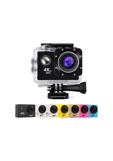 Çeşithane Wifi Spor Kamera 4k Ultra Hd Aksiyon Kamerası, 30m Su Geçirmez, 2 Geniş Açı Ekran, Mini Çok Renkli