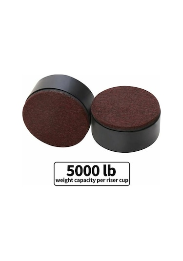 Flybuy Karbon Çelik Mobilya Yükselticisi 3cm, Yatak Yükselticileri 6cm Siyah Yuvarlak -