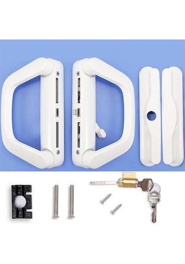 Pazly Alüminyum Kilidi Cam Balkon Kapıları İçin Siyah Çift Taraflı Sürgülü Kapı Anahtarsız Siyah - Tek Taraflı Anahtarsız