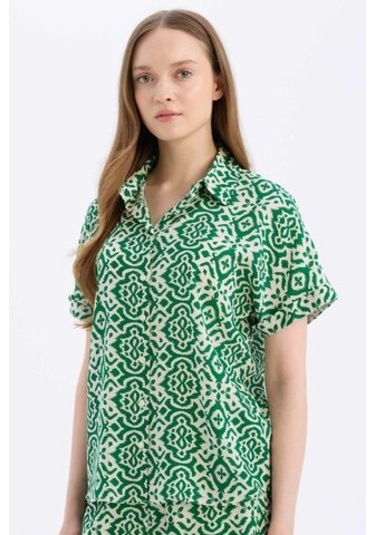 DeFacto Regular Fit Desenli Kısa Kollu Gömlek C9621AX25SPGN698