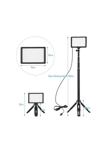 Usb Led Video Işık Kiti Fotoğrafçılık Aydınlatma 3200k-5600k 120 Adet Boncuk 14 Seviyeli Kısılabilir 148cm/58in Ayarlanabilir Yükseklikli Tripod Standı 5 Adet Beyaz/kırmızı Çok Renkli