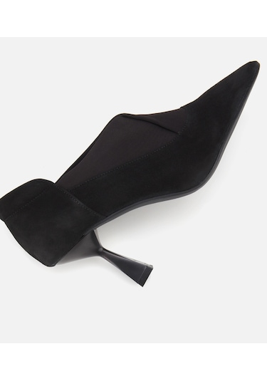 Hotiç Kadın Süet Deri Streç Detaylı İnce Topuklu Stiletto 01ayh315480a100 01ayh315480a100 Siyah