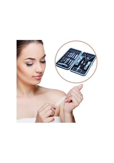 Çantalı Manikür Pensi Profesyonel ve Manikür Pedikür Seti 13 Parça