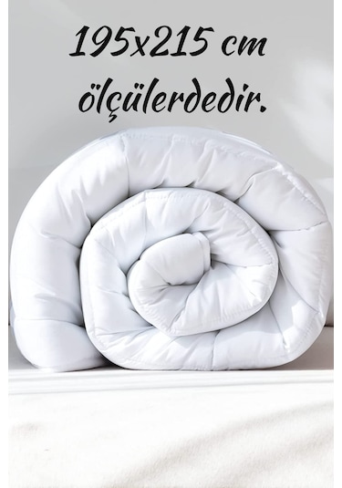 Microfiber Çift Kişilik Yorgan Kapitone Yıkanabilir Mevsimlik Mik Beyaz