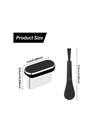 Snapbuy 5'li Fırçalı Telefon Toz Filtresi - C Tipi Şarj Portu Koruyucu Anti Toz Kapağıblack3000 Mah Black