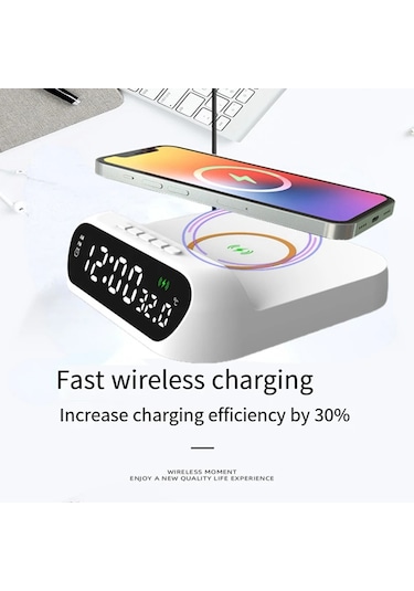 Kablosuz Şarj Çalar Saat 3'ü 1 Arada Kablosuz Şarj Cihazı Hızlı