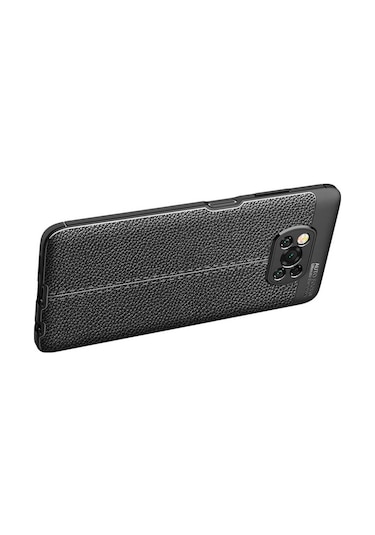 Xiaomi Poco X3 Pro Kilif Lens Koruma Deri Görünümlü Silikon Kapak 493893794