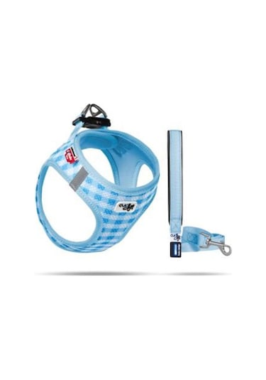 Curli Vest Göğüs Tasması Air-Mesh Açık Mavi Ekose 3XS Mavi