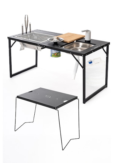 Temoutdoor Smart Table Xl Akıllı Kamp Masası - Standart Donanım Siyah