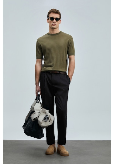 Lufian Spear Erkek Pamuklu Kazak Yeşil Yeşil 111090097100600 Yeşil