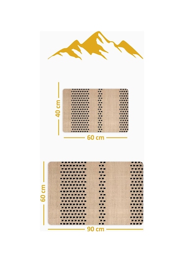 Yıkanabilir Kaymaz Tabanlı Modern Desenli 2'li Banyo Paspas Takımı Bps0040 Renkli