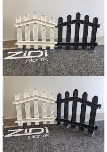 Dekoratif Plastik Alan Oluşturma Ve Bahçe Çiti 10 Adet Çit Y: 50 Cm / G: 5.5 M Sert Zemin Ayaklı - Beyaz