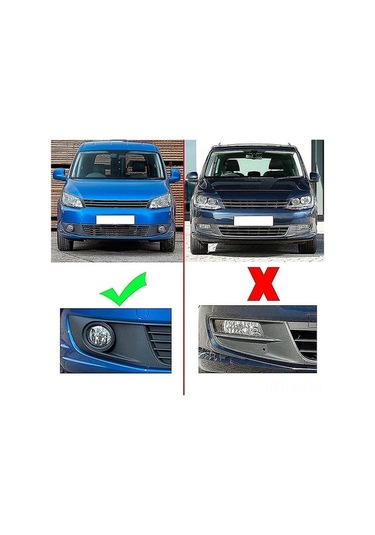 Flybuy Touran Caddy 2010-2015 İçin Ön Tampon Sağ Sis Farı Izgarası Abs, Siyah-gümüş