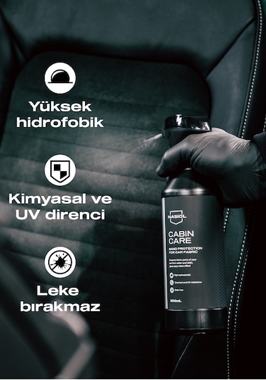 Nasiol Cabincare Araç Kumaş Yüzeyleri için Nano Kaplama 6 Ay Dayanım 500ML Su Sıvı Leke Geçirmez