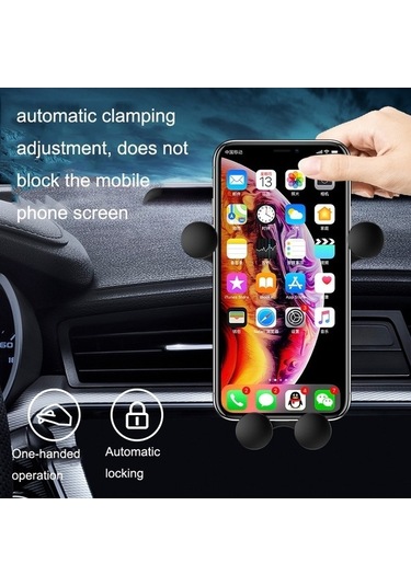 Wondernest 2 Adet Jq006 Yapışkanlı Evrensel Dönen Araç Hava Çıkışı Telefon Tutucu Koyu Siyah Siyah