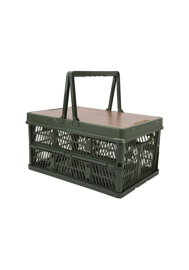 Fosenze Yeşil Küçük Çadır Sepeti - Taşınabilir Ahşap Kesme Tahtası, Katlanabilir, Su Geçirmez, Ev, Araba Bagajı Ve Piknik İçin Büyük Kapasiteli Organizasyon Kutusu Yeşil