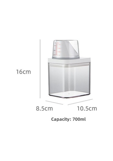 Yifomall Plastik Şeffaf Nem Koruyucu Çamaşır Deterjanı Saklama Kabı, Ölçü Kasesiyle Kapalı Depo Kutusu 700ml Küçük Boy, 72 Adet/kutu Diğer