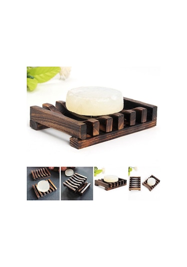 Banyo Aksesuarı Retro Ahşap Lavabo Güverte Dağı Oymak Sabunluk Tutucu Raf