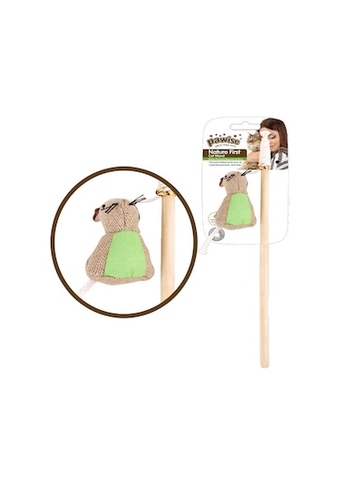 Pawise Nature First Oltası Fareli Kedi Oyuncağı 35.5 CM