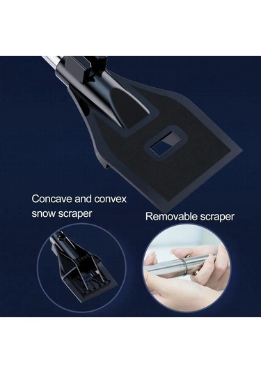 Sones Paslanmaz Çelik Açılıp Kapanabilen Araba Kar Küreği Fırça Seti Gümüş