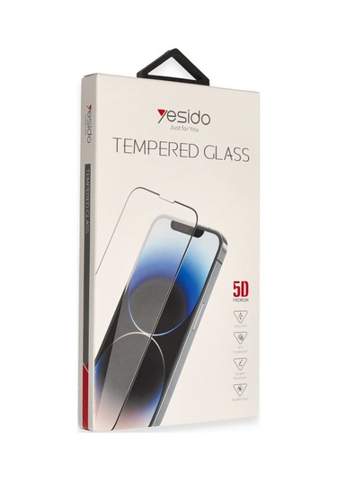 Yesido İphone Uyumlu 15 Pro Max Premium 5d Temperli Cam Ekran Koruyucu