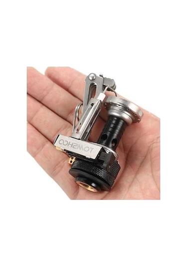 Novahub Outdoor Mini Katlanır Çakmaklı Kamp Ocağı Kartuşu - Hafif Ve Dayanıklı Siyah