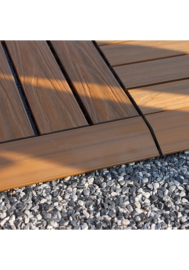 Sones Açık Balkon Plastik Ahşap Su Geçirmez Korozyon Önleyici Sızdırmazlık Zemin, Renk: 1. Köşe Diğer