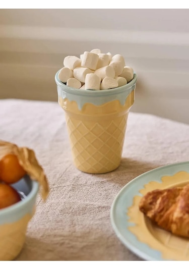 Roomi Seramik Çay Ve Kahve Bardağı Waffle 220 Ml 480821895 Bej