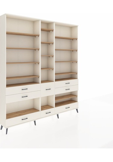 Arges Dolap 19 Raflı 8 Çekmeceli 220x30x243 Aytaşı-çam/aytaşı Atlas Çam/aytası