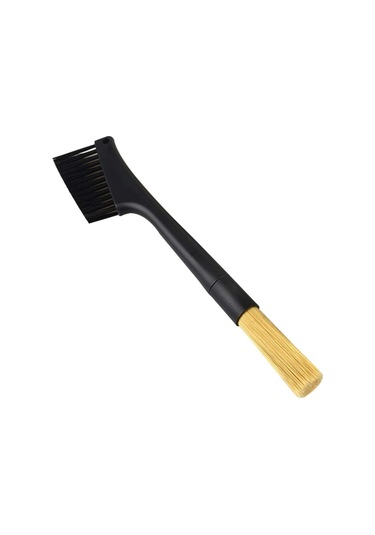 Dinosaurs Kuee Çift Kafa Kahve Fırçası Espresso Kahve Öğütücü Makinesi Temiz Fırça Matcha Klavye Toz Alma Aracı Kahve Tozu Fırçası 1 Adet