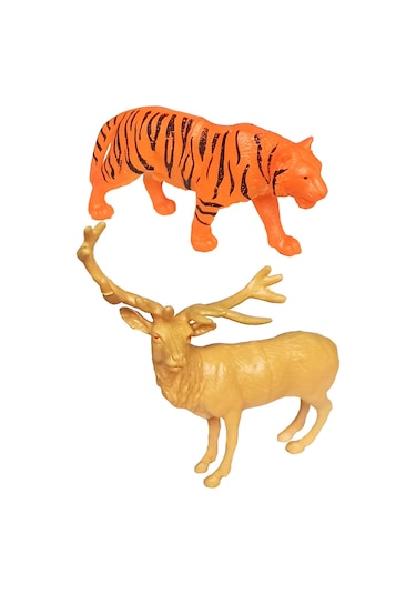 Dörtlü Vahşi Hayvanlar Seti Kaplan Boğa Geyik ve Deve Figür Set