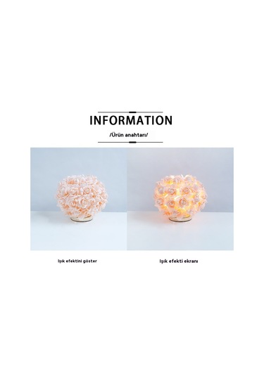 Aurora İskandinav Gül Masa Lambası, Yaratıcı Ve Basit Bej