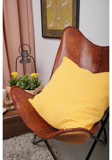 Peraluna Free Pıllow %100 Organik Pamuk Triko Yastık Kılıfı 60x60 Cm Sarı - Sarı