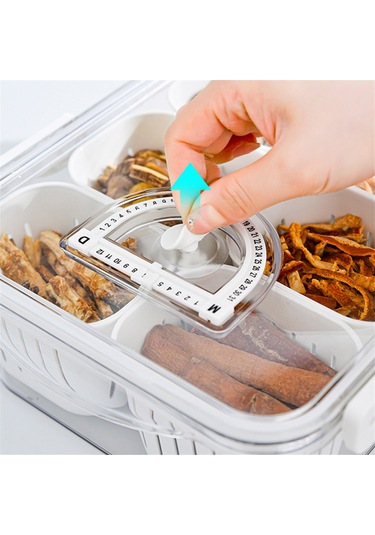 Xurunkeji Kapaklı Bölmeli Servis Tepsisi, 6 Bölmeli Sebze Tepsisi, Taşınabilir Kare Atıştırmalık Kutusu, İstiflenebilir Seyahat Saklama Kapları Şeffaf