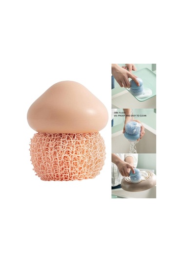 Magideal Suntek Mutfak Dayanıklı Bulaşık Temizleme Topu Pembe - 7 x 7 x 8 CM Pembe