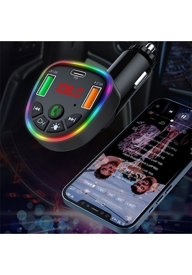 Sones P25 Telefon Çift Usb Çakmak Şarj Cihazı Bluetooth Eller Serbest Araç Oynatıcı
