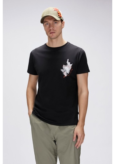 Gerald Siyah Erkek Baskılı Tişört Siyah