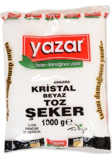 Yazar Poşet Toz Şeker Kristal 12 x 1 KG