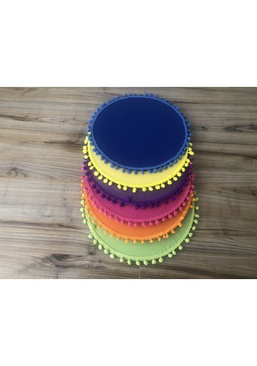Karışık Renkli Ponponlu Supla 33 Cm 6 Adet Mdf Dahil Çok Renkli
