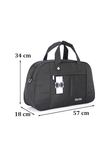Case Club Büyük Boy Seyahat Ve Spor Çantası Omuz Askılı Siyah