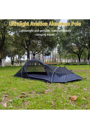 Yifomall Tek Kişilik Ultra Hafif Alüminyum Direkli 4 Mevsim Su Geçirmez Moskit Önleyici Doğa Kamp Tente Özel Zemin Bezi Çok Renkli