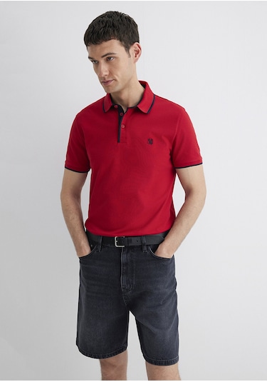 Mavi - Kırmızı Polo Tişört 062373-28441 Kırmızı