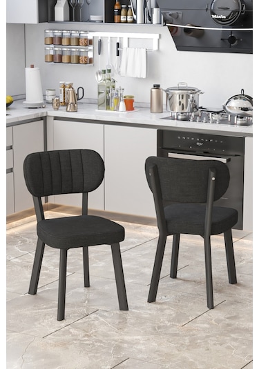 Parla 70x110cm Efes Mutfak Masası, Mutfak Masası Takımı, Yemek Masası, 4 Siyah Sandalye Siyah