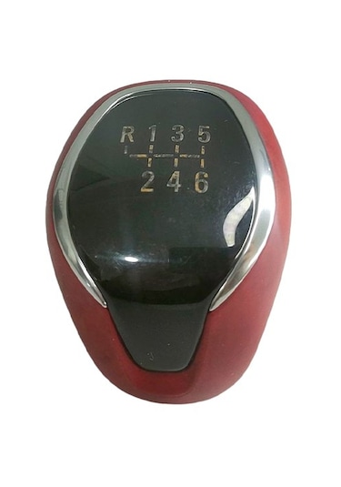 Opel Corsa Crossland Grandland X İçin Vites Topuzu Kırmızı Deri Siyah Kırmızı