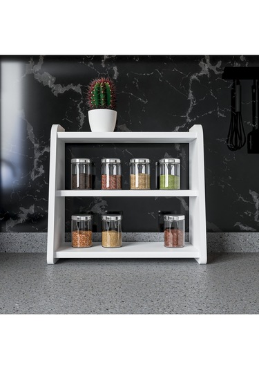 Alpa Ev Mobilya 3 Katlı Tezgah Üstü Organizer, Modern Mutfak Rafı Ve Çok Amaçlı Düzenleyici Beyaz