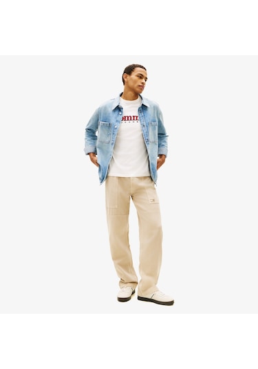 Tommy Hilfiger Jaimie Fabric Blocking Pant Erkek Bej Pantolon Dm0dm23105 Bej