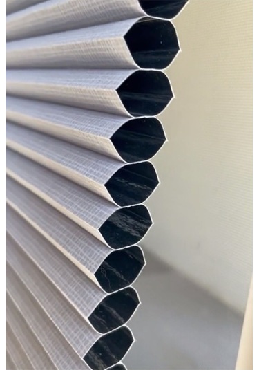 Perdema Yapışkanlı Honeycomb Plise %100 Karartma Cam Balkon Perdesi - Ofis Perdesi - Mutfak Perdesi - Salon Beyaz