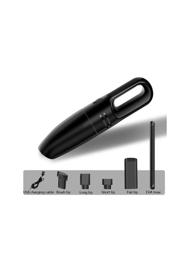 Araba El Taşınabilir Elektrikli Süpürge Küçük Araba Elektrikli Süpürge Kablosuz Siyah