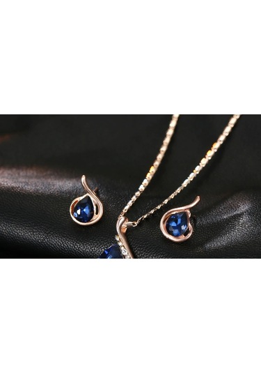 Swarovski Taşlı, Altın Kaplama Gümüş Takı Seti, Yeni Yil,Yilbasi Gümüş