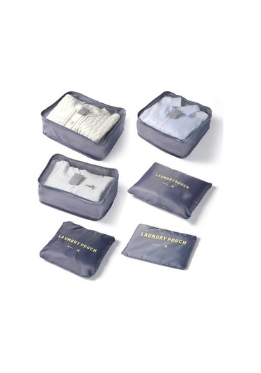 Gri 6 Adet Seyahat Saklama Torbaları Örgü Pencere Nefes Çok Amaçlı İç Giyim Ayakkabı Organizasyonu Büyük Kapasiteli Saklama Çantası Gri